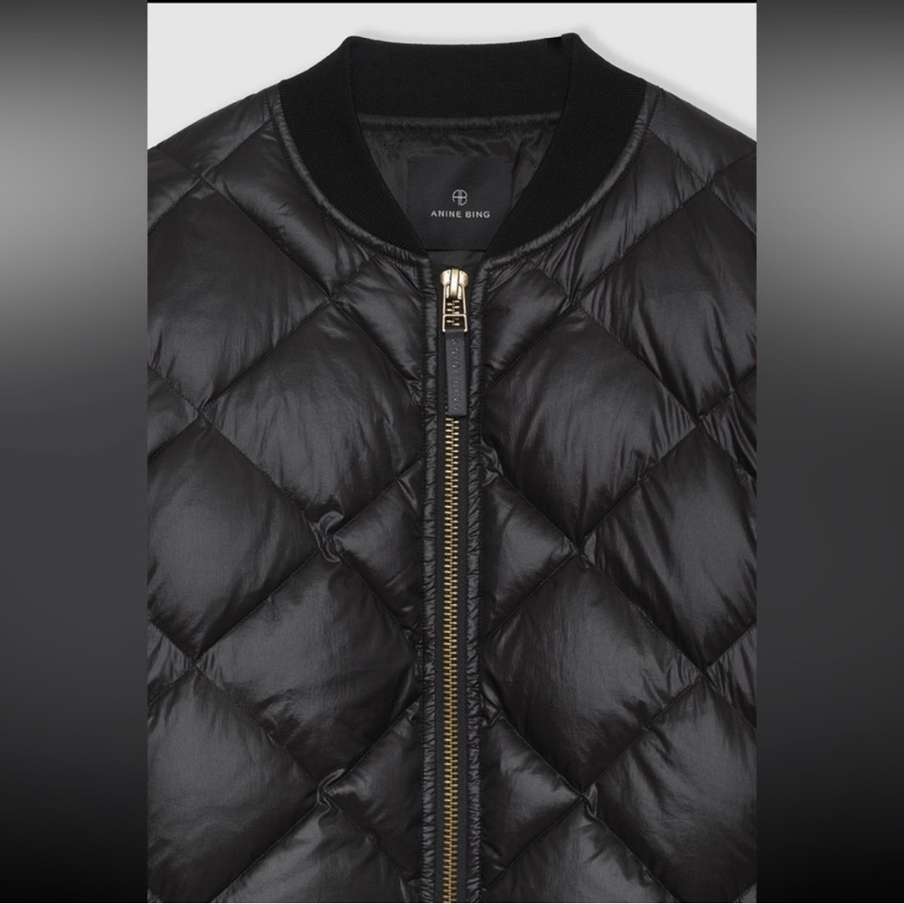 Anine Bing Leo Puffer Coat / Woman’s Extra Small XS Black with Gold Zipper - Picture 4 of 13